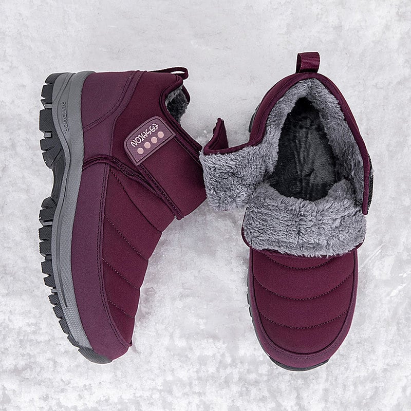 D6789 Unisex zimske cipele za hodanje — gornji dio od umjetne kože i teksta, Velcro zatvarač, dnevni casual stil, zima 2025