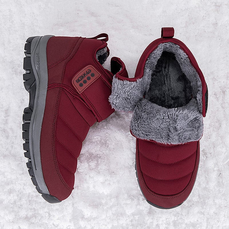 D6789 Unisex zimske cipele za hodanje — gornji dio od umjetne kože i teksta, Velcro zatvarač, dnevni casual stil, zima 2025