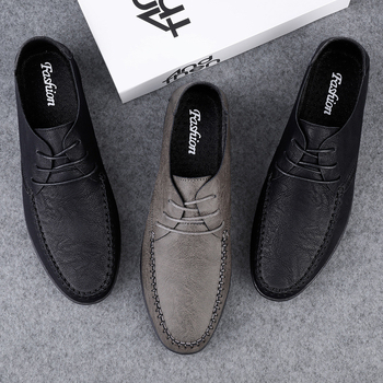 Formālas ādas kurpes - augsta augšdaļa, apaļš purns, elpojošas, ar šņorēm, gumijas zole