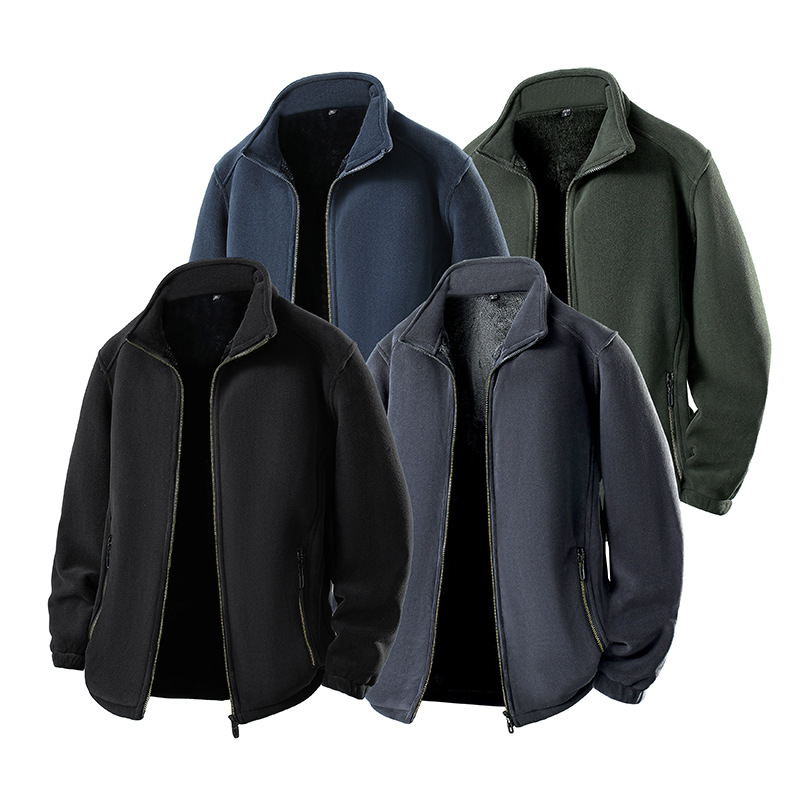 Vīriešu flīsa puloveris ar stāvošu apkakli, vidēja biezums, piemērots pavasarim, poliestera 81–90%