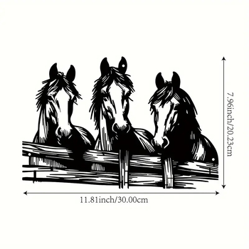 Željezni zidni umjetnički rad s tri konja, industrijski stil, moderni minimalistički dizajn, pogodno za dom, ured i hotele