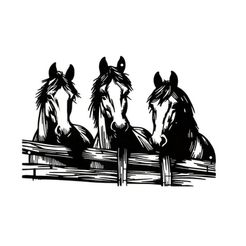 Željezni zidni umjetnički rad s tri konja, industrijski stil, moderni minimalistički dizajn, pogodno za dom, ured i hotele