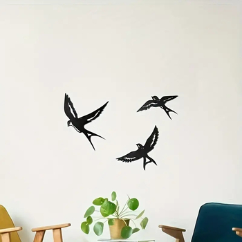 Metalna ptica zidna skulptura, životinjski motiv, moderno minimalistički stil, materijal: željezo, pakiranje: papirnata kutija