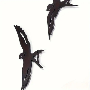 Metalna ptica zidna skulptura, životinjski motiv, moderno minimalistički stil, materijal: željezo, pakiranje: papirnata kutija