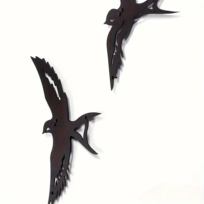 Metalna ptica zidna skulptura, životinjski motiv, moderno minimalistički stil, materijal: željezo, pakiranje: papirnata kutija