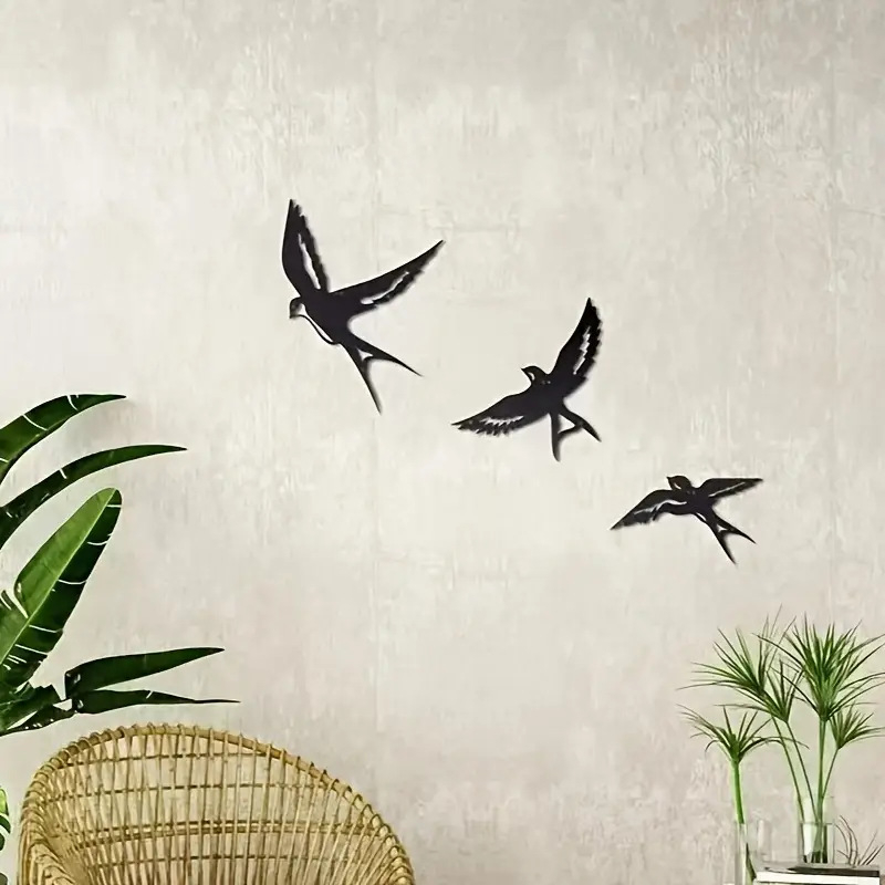 Metalna ptica zidna skulptura, životinjski motiv, moderno minimalistički stil, materijal: željezo, pakiranje: papirnata kutija