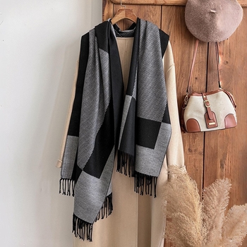 Šalikas – warp-knitting, šilumos išsaugojimas, žiema, poliesterio pluoštas, Jacquard