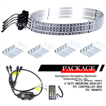 RGB riteņa diska gaisma ZS-WR1, alumīnijs, 12V DC, 36W, attālinātais vadība un lietotnes kontrole, saderīgs ar mazajiem automobiļiem, miniveniem, SUV