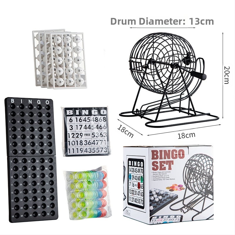 Bingo skaičių maišymo aparatas su besisukančiu ratu – rankinis traukimas, vakarėlio atmosferos stiprinimas, interaktyvus žaislas, plieno ir plastiko konstrukcija