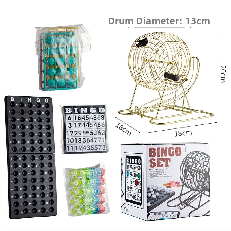 Bingo skaičių maišymo aparatas su besisukančiu ratu – rankinis traukimas, vakarėlio atmosferos stiprinimas, interaktyvus žaislas, plieno ir plastiko konstrukcija