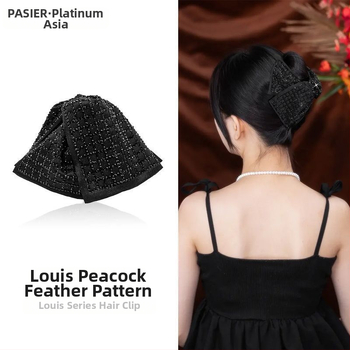 Matu spraudnis ar mākslīgiem kristāliem, tauriņa stils, oriģinālais dizains, Seiko apdare, gripper spraudnis