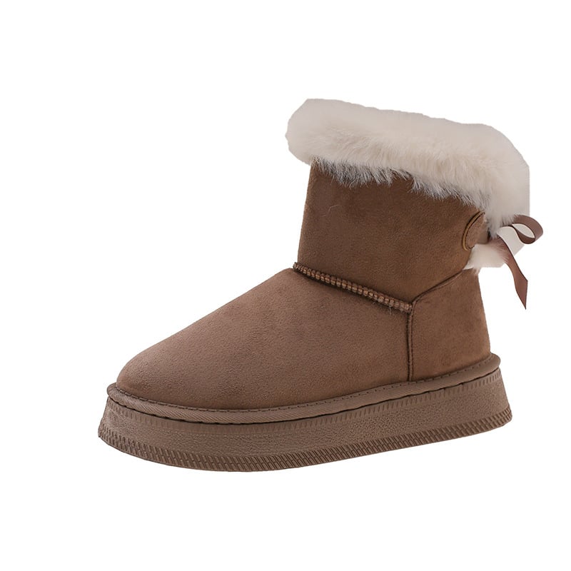 Sniega zābaki ar velūra augšpusi, iekšējā odere ar velūru, gumijas zole, vidēja potītes augstums, apaļa purngala