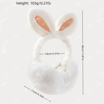 Nyuszifej fülvédő – Uniszex, téli meleg, Velúr, Alap/Casual stílus, Egyszínű minta