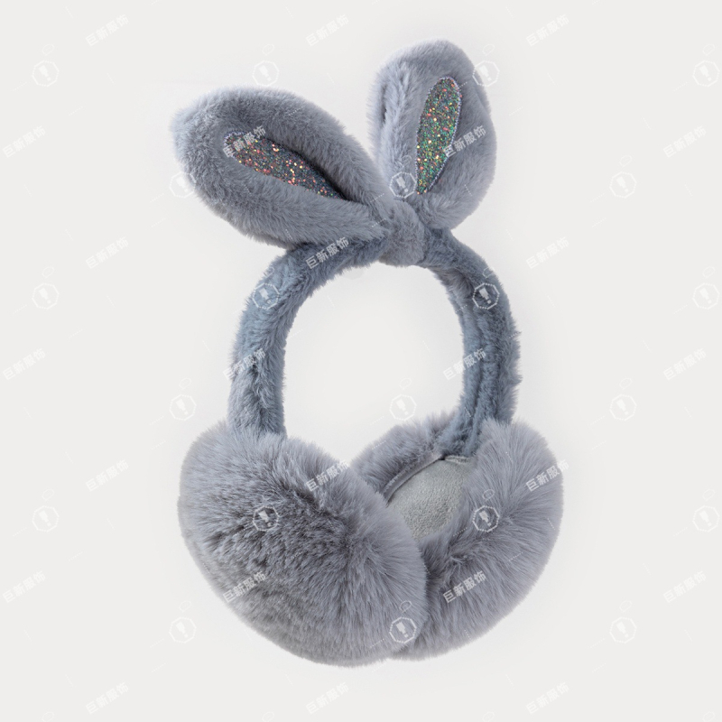 Nyuszifej fülvédő – Uniszex, téli meleg, Velúr, Alap/Casual stílus, Egyszínű minta