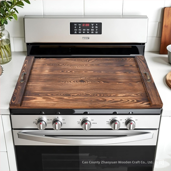 Koka gāzes plīts pārsega plāksne – daudzfunkcionāla griešanas dēle un pārnēsājams trauciņš