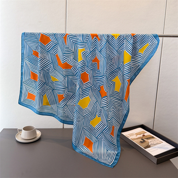 Didelis kvadratinis šalikas, 100% poliesteris, paprasta audimo kryptis, spauda, miesto kasdienis stilius, ruduo 2025