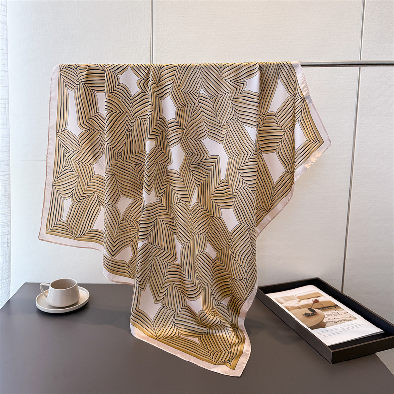 Didelis kvadratinis šalikas, 100% poliesteris, paprasta audimo kryptis, spauda, miesto kasdienis stilius, ruduo 2025