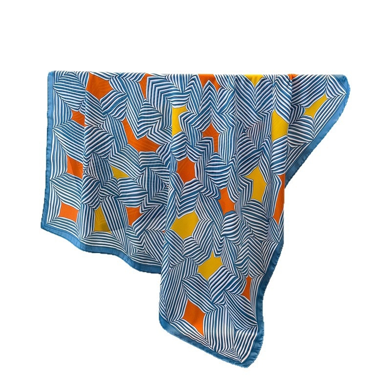 Didelis kvadratinis šalikas, 100% poliesteris, paprasta audimo kryptis, spauda, miesto kasdienis stilius, ruduo 2025