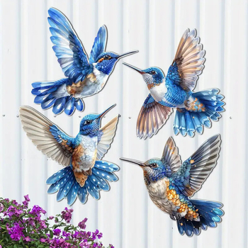 Pandantiv decor cu colibri din metal – artă modernă, pentru interior și exterior