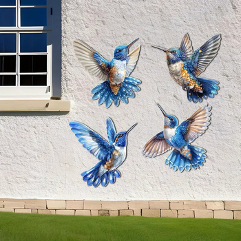 Pandantiv decor cu colibri din metal – artă modernă, pentru interior și exterior