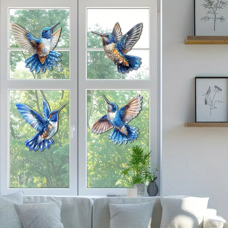 Pandantiv decor cu colibri din metal – artă modernă, pentru interior și exterior