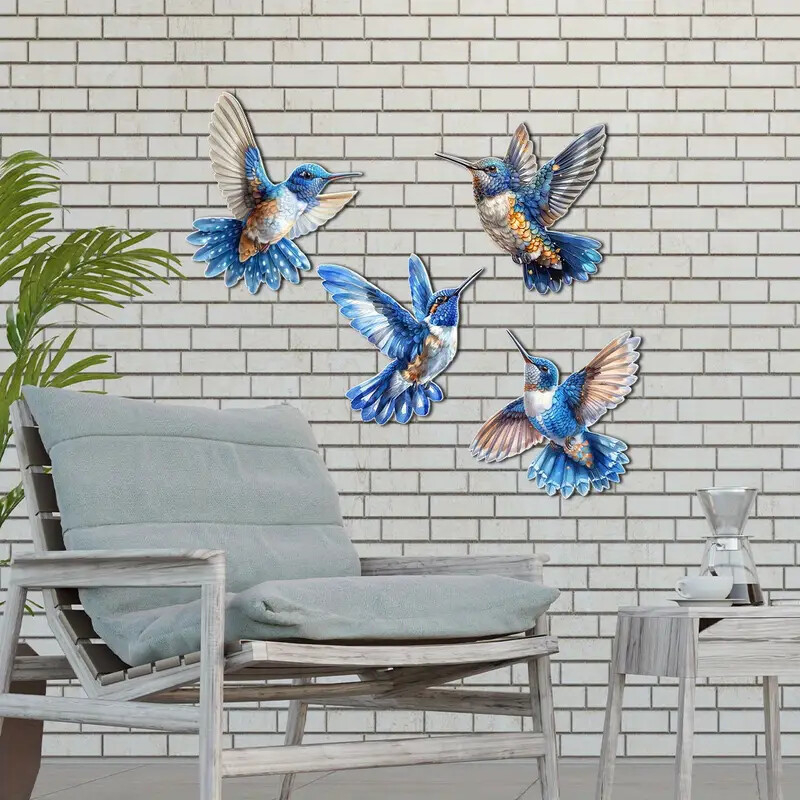 Pandantiv decor cu colibri din metal – artă modernă, pentru interior și exterior