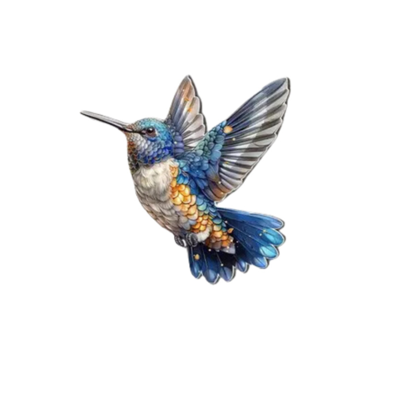 Pandantiv decor cu colibri din metal – artă modernă, pentru interior și exterior