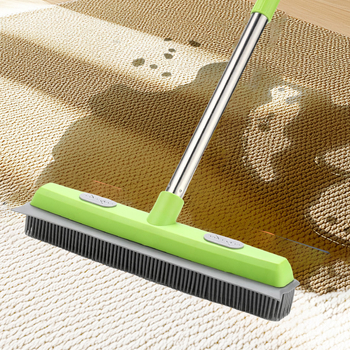 Dzīvnieku matu noņemšanas paklāju tīrīšanas līdzeklis, bezkontakta mop, gumijas grīdas suka, PP, TPR, nerūsējošā tērauda stienis