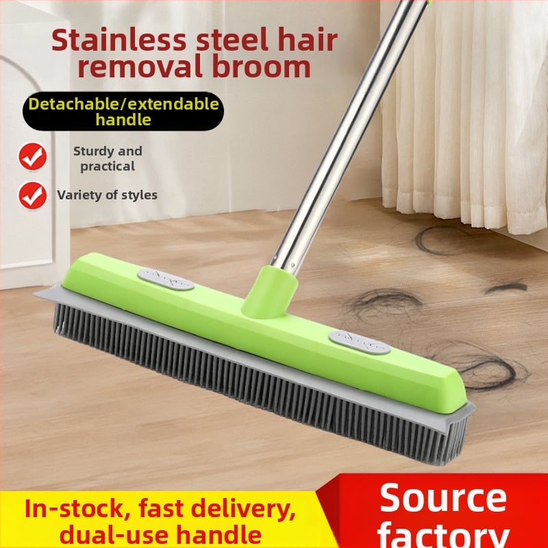 Dzīvnieku matu noņemšanas paklāju tīrīšanas līdzeklis, bezkontakta mop, gumijas grīdas suka, PP, TPR, nerūsējošā tērauda stienis