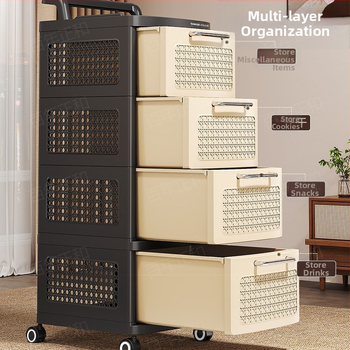 Prijenosni plastični podni organizator za kozmetiku, nordijskog stila, s više od 8 slojeva