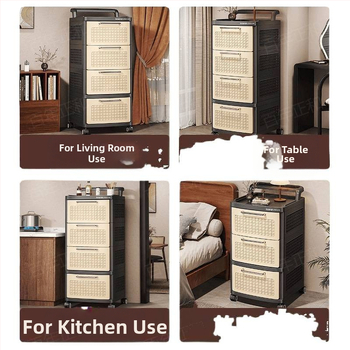 Prijenosni plastični podni organizator za kozmetiku, nordijskog stila, s više od 8 slojeva