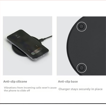 Stalo apvalus belaidis įkroviklis 10W, QC3.0, 1.2A išvestis, suderinamas su Apple, Huawei ir Xiaomi