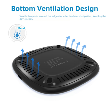 Darba galda bezvadu Qi uzlāde, 15W QC3.0 ātrā uzlāde, CE/FCC/RoHS sertificēta