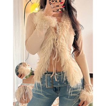 Sieviešu adīts kardigans ar V formas kaklu, josta, slim fit, krāsu blokēšana, flīsa oderde