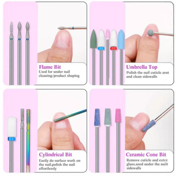 Nagu frēžu komplekts, 9 gab., diamenta slīpēšanas galviņas, DX077