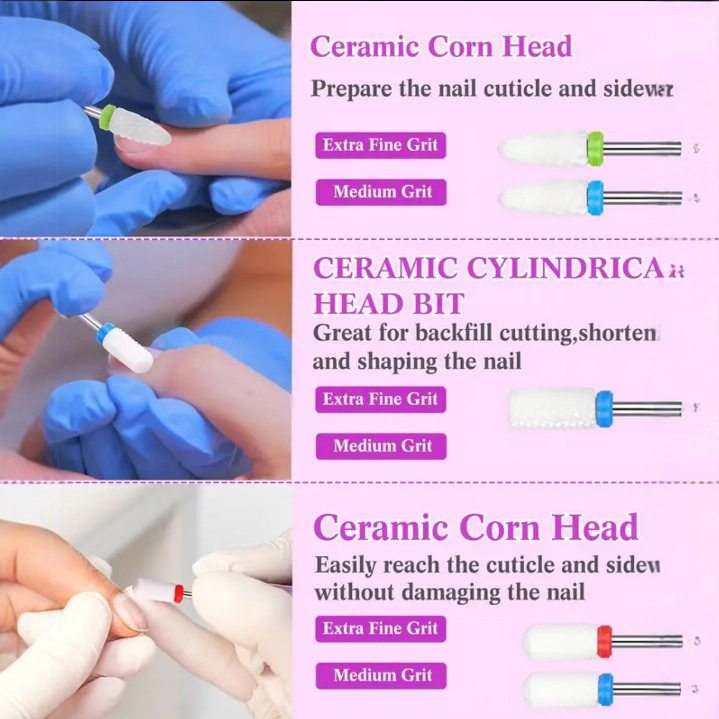 Nagu frēžu komplekts, 9 gab., diamenta slīpēšanas galviņas, DX077