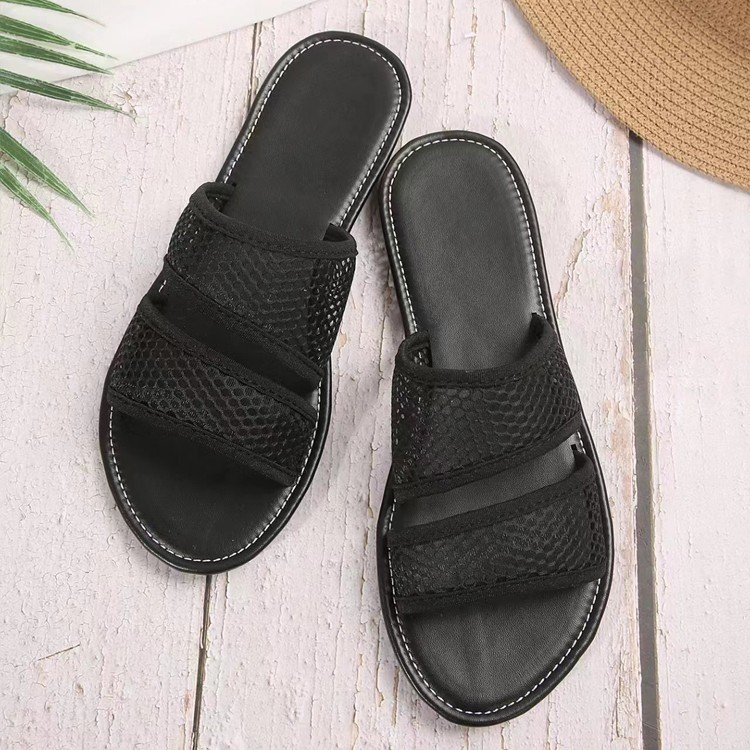 Мрежести сандали с връзки – PU горна част, подплата от имитационна кожа, подметка TPU, унисекс, ежедневни обувки с масажна функция