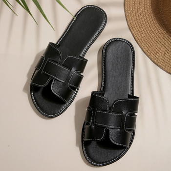 Sieviešu vienas siksnas sandales, korejiskais stils, TPR zole, iekšējais materiāls mākslīgā āda, zoles biezums 0–3 cm