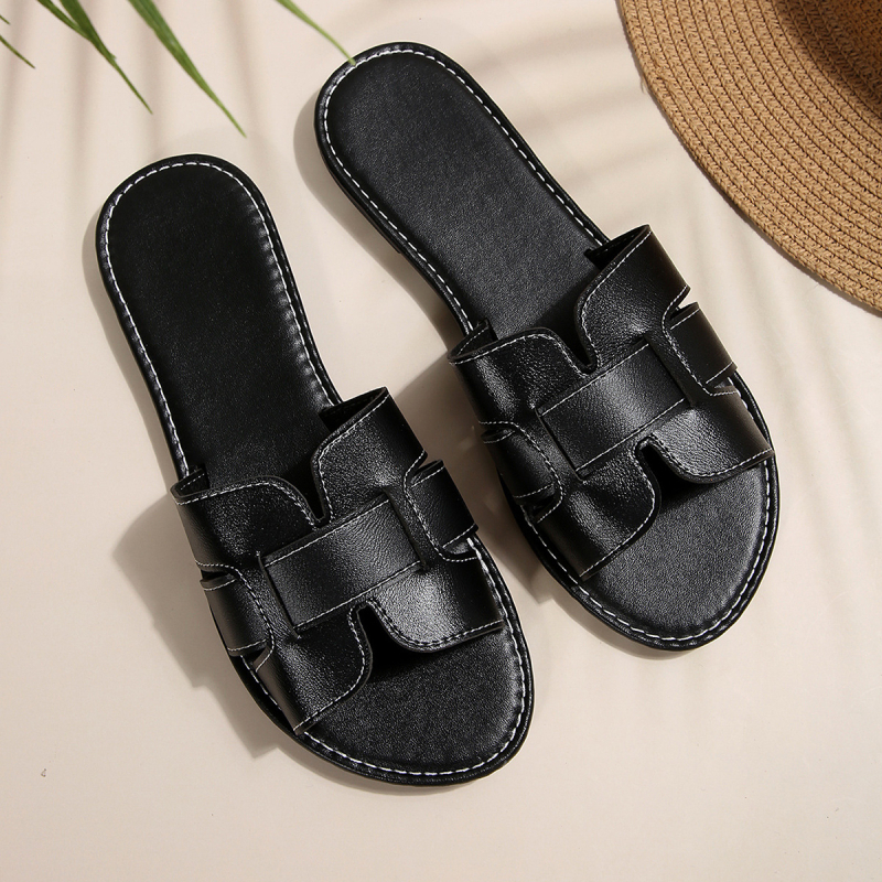 Sieviešu vienas siksnas sandales, korejiskais stils, TPR zole, iekšējais materiāls mākslīgā āda, zoles biezums 0–3 cm