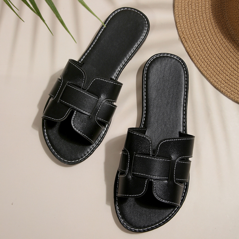 Sieviešu vienas siksnas sandales, korejiskais stils, TPR zole, iekšējais materiāls mākslīgā āda, zoles biezums 0–3 cm