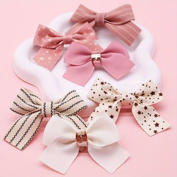 Σετ 8 κλιπ μαλλιών με φιόγκο-πεταλούδα, πολυεστέρας, κατάλληλο για όλους, βρετανικό στυλ