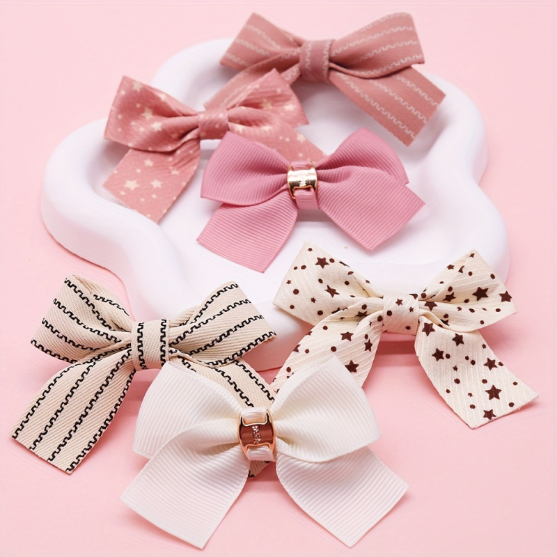 Σετ 8 κλιπ μαλλιών με φιόγκο-πεταλούδα, πολυεστέρας, κατάλληλο για όλους, βρετανικό στυλ