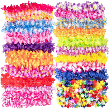 Havaju lei deju rekvizītam, rokdarbs no auduma ziedu kaklasaite, pielāgojama, Huayi zīmols, grimmas un kostīmu rekvizīts