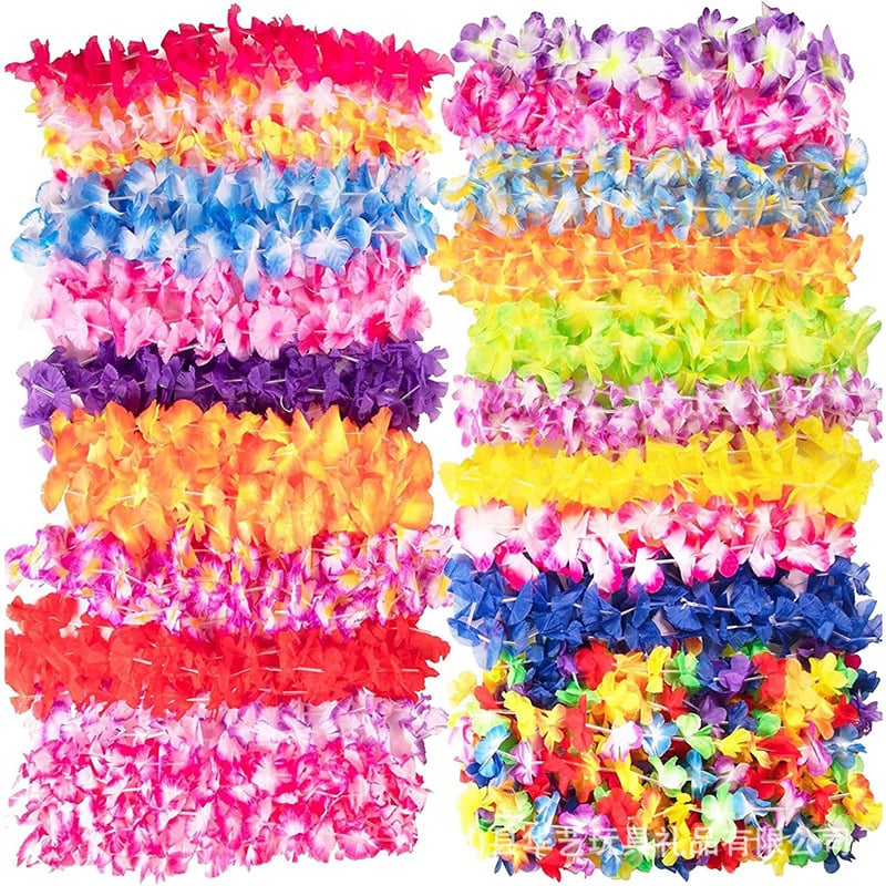 Havaju lei deju rekvizītam, rokdarbs no auduma ziedu kaklasaite, pielāgojama, Huayi zīmols, grimmas un kostīmu rekvizīts