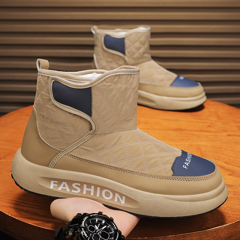 Унисекс поларено подплатени високи домашни чехли с дебела EVA подметка и PVC горна част