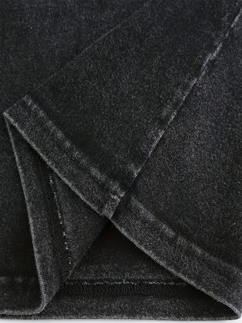 T-krekls ar apļu kaklu, brīvs piegriezums, 100% kokvilna, galvaskausa zīmējums