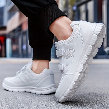 Vīriešu sporta apavi - auduma augšdaļa, dubultā sprādze, PU zolīte, putas zole, apaļš purns