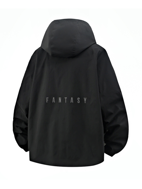 Vīriešu darba jaka, ūdensnecaurlaidīga, izturīga pret nolietojumu, pretvēja, ar kapuci, rāvējslēdzējs