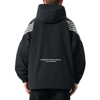 Vīriešu kapucēta vēja jaka ar rāvējslēdzēju priekšā, brīvs piegriezums, ārējais materiāls un oderes materiāls 100% poliesters, piemērots pavasarim un rudenim