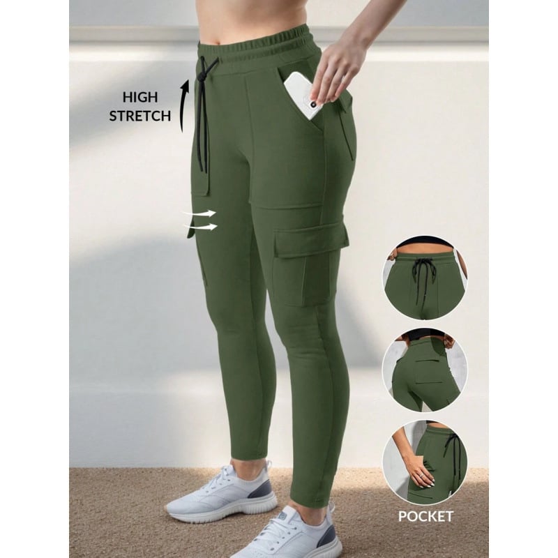 Casual pletene hlače s VRPcom za vezivanje, elastični pojas, fleece podstava, Lycra tkanina, duge hlače